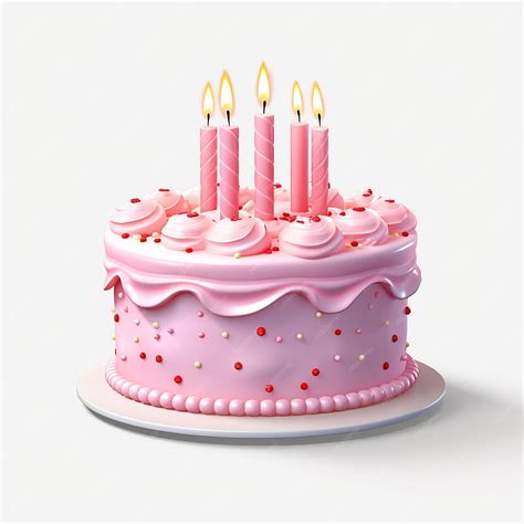 Premium Photo | A pink birthday cake with pink icing and a number 5 candle on top