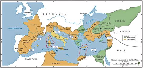 Map of the Roman Civil War 49-45 BC