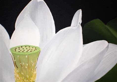 White Lotus Painting Flower Painting Zen Decor Large - Etsy