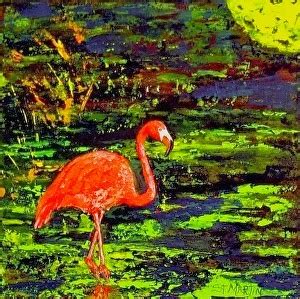 Annie St Martin Fine Art: Flamingo Art, Coastal Wildlife, Bird,"Flamingo In Technicolor" Florida ...