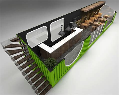 Container Cafe Design-Cafe Container Concept - Container Interior Design Idea