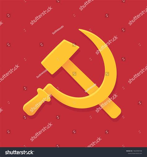 Soviet Hammer Sickle Symbol On Red 스톡 일러스트 1063999748 | Shutterstock