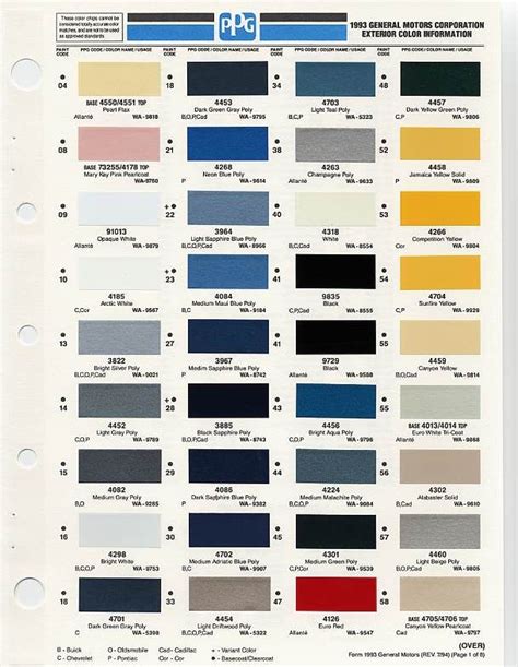 ️Gm Auto Paint Color Chart Free Download| Goodimg.co