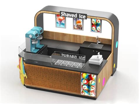 Shaved ice cream kiosk new style bubble tea food counter design