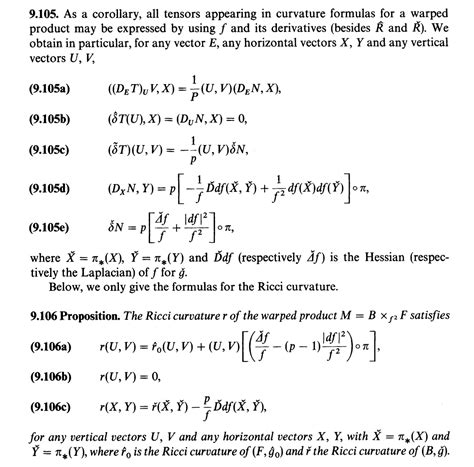 dg.differential geometry - From Riemannian curvature to Ricci curvature in warped product ...