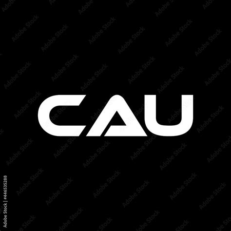 CAU letter logo design with black background in illustrator, vector logo modern alphabet font ...