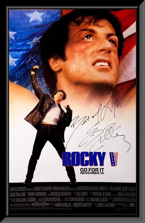 Rocky V signed movie poster autographed by Sylvester Stallone. 24x36 ...