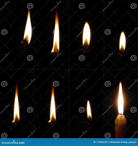 Different Shapes Flame of Candle Stock Image - Image of flame, black: 175646759