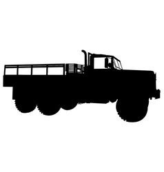 Army truck silhouette Royalty Free Vector Image