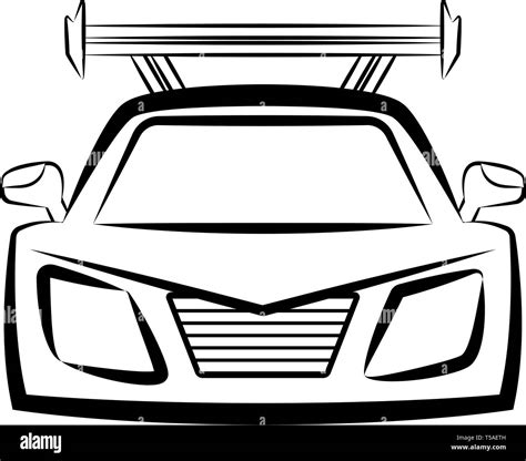 Front view of a racing car sketch Stock Vector Image & Art - Alamy