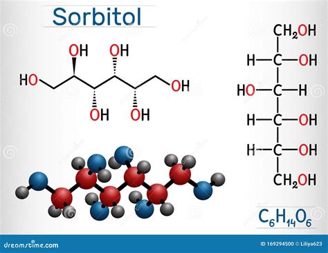 Sorbitol, Glucitol, Chemical Formula And Skeletal Structure Cartoon Vector | CartoonDealer.com ...