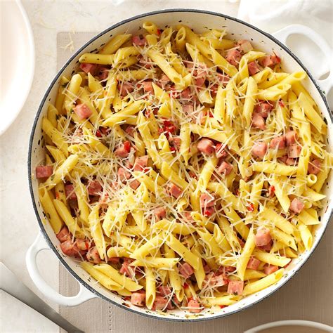 Pretty Penne Ham Skillet Recipe | Taste of Home