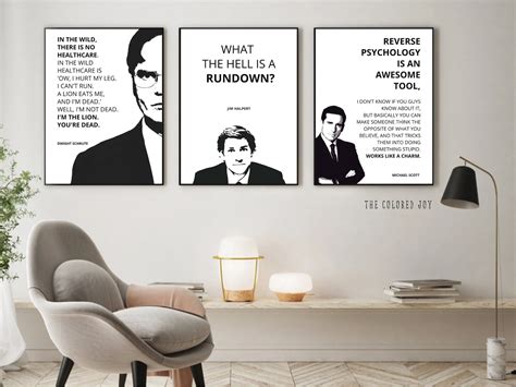 The Office TV Show Quotes Print Set, the Office Posters, Funny Gift for Office Fans, Michael ...