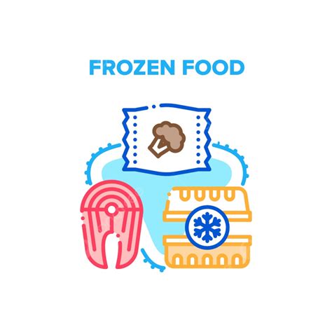 Frozen Foods Vector Hd PNG Images, Frozen Food Vector Icon Concept ...