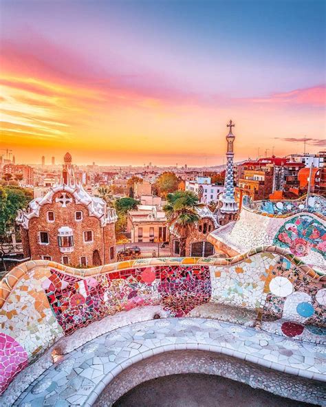 Park Guell, Park Güell, Barcelona, Spain, Antoni Gaudi, Architecture, Travel, Tourist Attraction ...