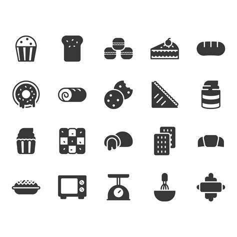 Bakery icon set 683497 Vector Art at Vecteezy