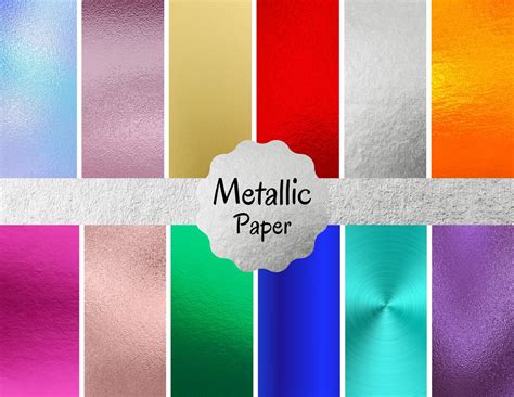 Metallic Digital Paper Scrapbook Paper Printable & Resizable Paper 12 Designs - Etsy