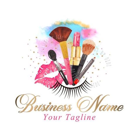 Makeup Logo Design, Beauty Custom Logo Design, Cosmetic Logo Gold Pink ...