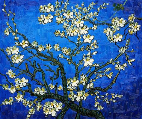 Branches of an Almond Tree in Blossom, Sapphire Blue - Van Gogh at overstockArt.com | Van gogh ...