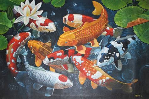 9 Koi Fish Painting at PaintingValley.com | Explore collection of 9 Koi ...