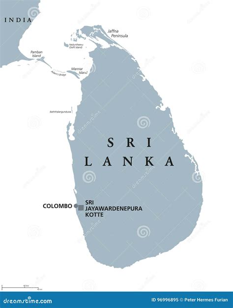 Sri Lanka political map stock vector. Illustration of boundary - 96996895