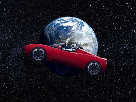 Tesla Roadster in Space by Alex Zaharia on Dribbble