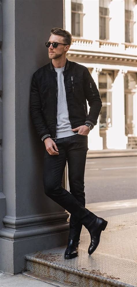 Black Bomber,Black Denim Outfit for men ⋆ Best Fashion Blog For Men ...