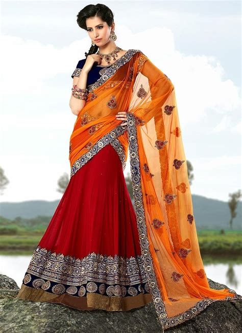 Lehenga Saree at best price in Vadodara by Plus Mark | ID: 9450180048