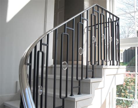 Art Deco Design Balustrade with Stainless Steel Handrail and matching ...