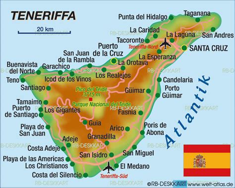 Map of Tenerife (Island in Spain) | Welt-Atlas.de