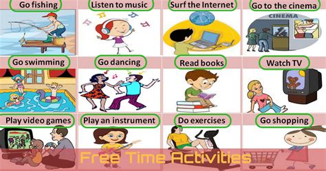 Free Time and Leisure Activities Vocabulary in English - ESLBUZZ