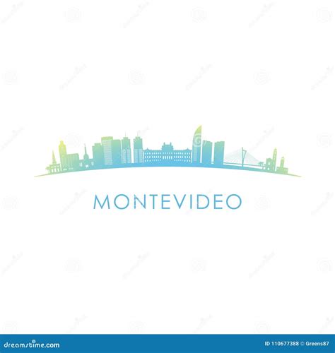 Montevideo Skyline Silhouette. Stock Vector - Illustration of beauty, downtown: 110677388