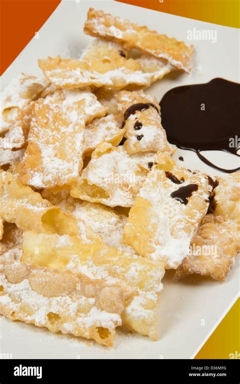 italian fried cookies with powdered sugar