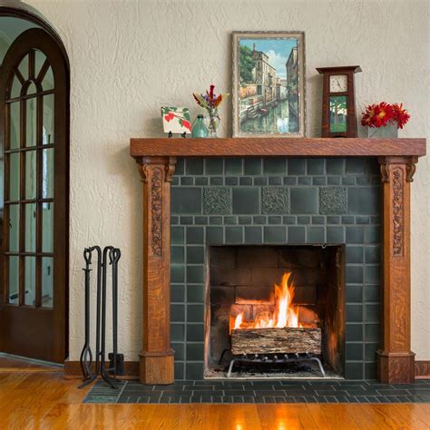 Craftsman Inspired Fireplace - Mission Tile West