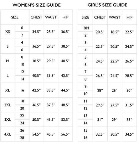 Size Chart – Pineapple Clothing