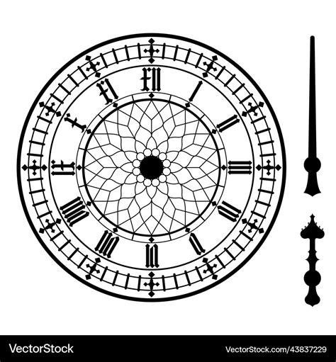 Realistic antique big ben clock - moveable Vector Image