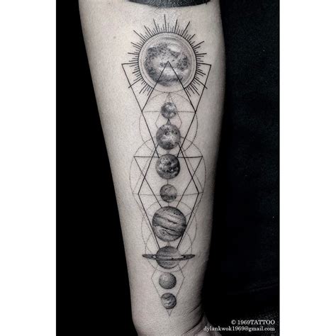 壹玖陆玖 Instagram: @1969tattoo | Planet tattoos, Pattern tattoo, Geometric tattoo