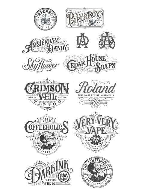 Collection of hand-drawn Logotypes from 2016 | Hand drawn logotype, Vintage logo design ...