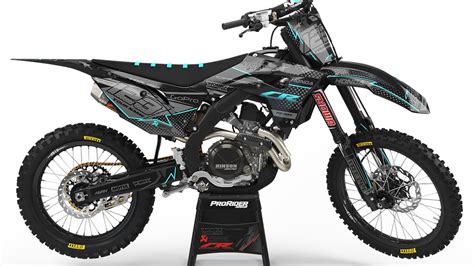 Custom dirt bike Graphics kit HONDA VERTEX CYAN CA39A2 | custom-graphics-mx