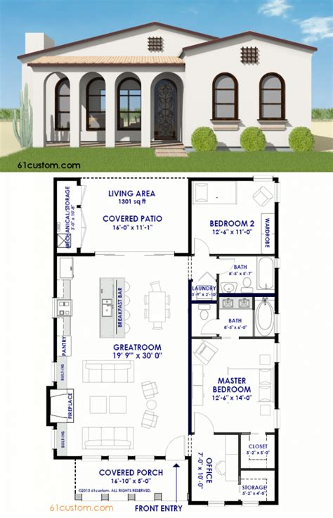 Small Spanish Contemporary House Plan | 61custom | Modern House Plans ...