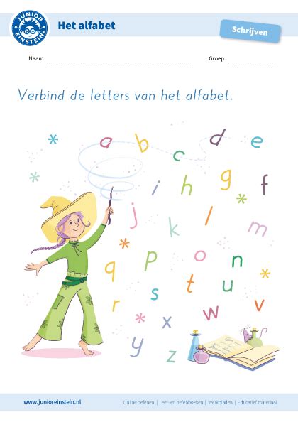 Schrijf de letters van het alfabet