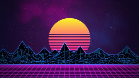 Retrowave Wallpaper 4K, Synthwave, Vaporwave, Digital Art