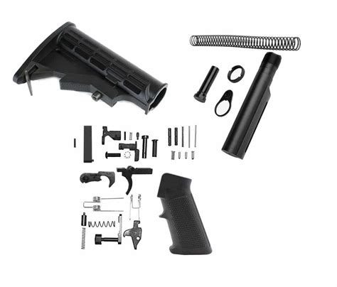 AR 15 Lower Build Kit - Mil-Spec Stock and Lower Parts Kit (LPK) | KM Tactical