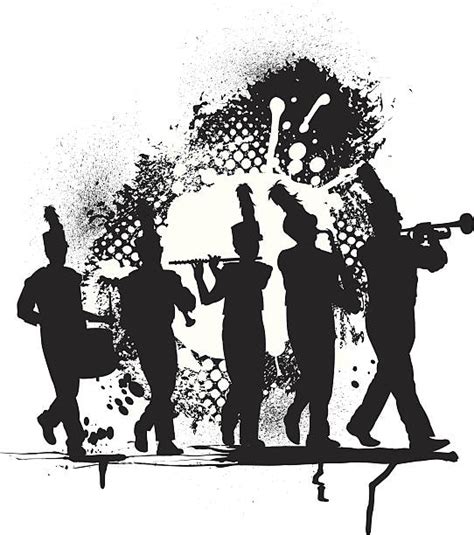 Marching Band Silhouette Clip Art, Vector Images & Illustrations - iStock