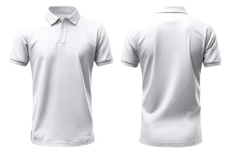 plain white polo t-shirt mockup design. front and back views. isolated ...