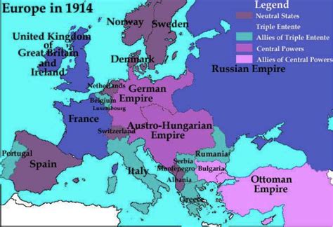 Europe Map Before Ww1