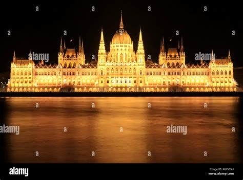 Hungarian Parliament Building at Night Stock Photo - Alamy