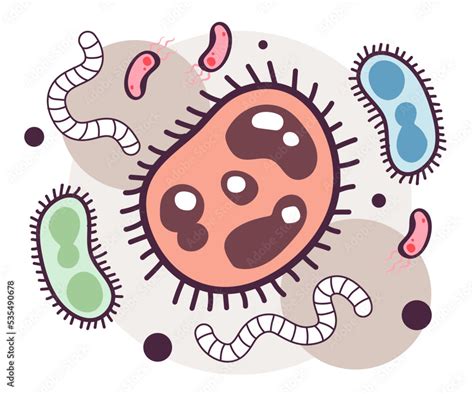 Evolution of life forms on Earth. First microorganisms, cells and bacterias. Stock Vector ...