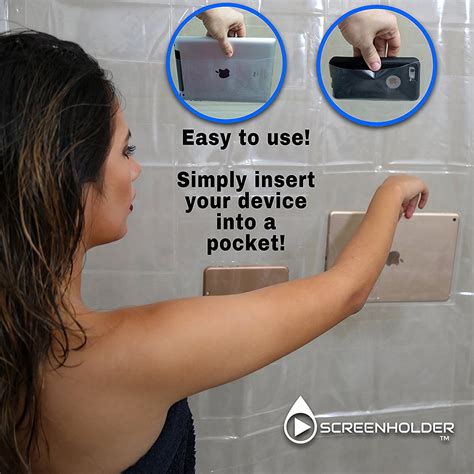 This Shower Curtain Has Touch-sensitive Pockets for Phones and Tablets