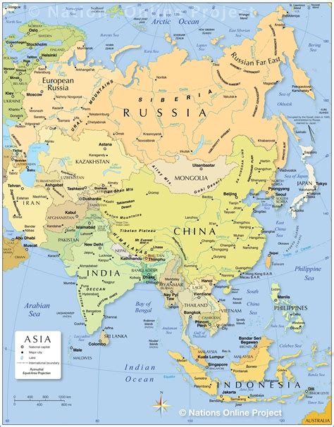 Bản đồ Châu Á năm 2024 (Asia Map, 亚洲地图, एशिया का नक्शा, แผนที่เอเชีย)